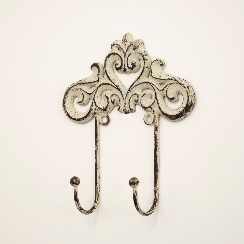 Cast Iron Love Heart Lattice Double Hook