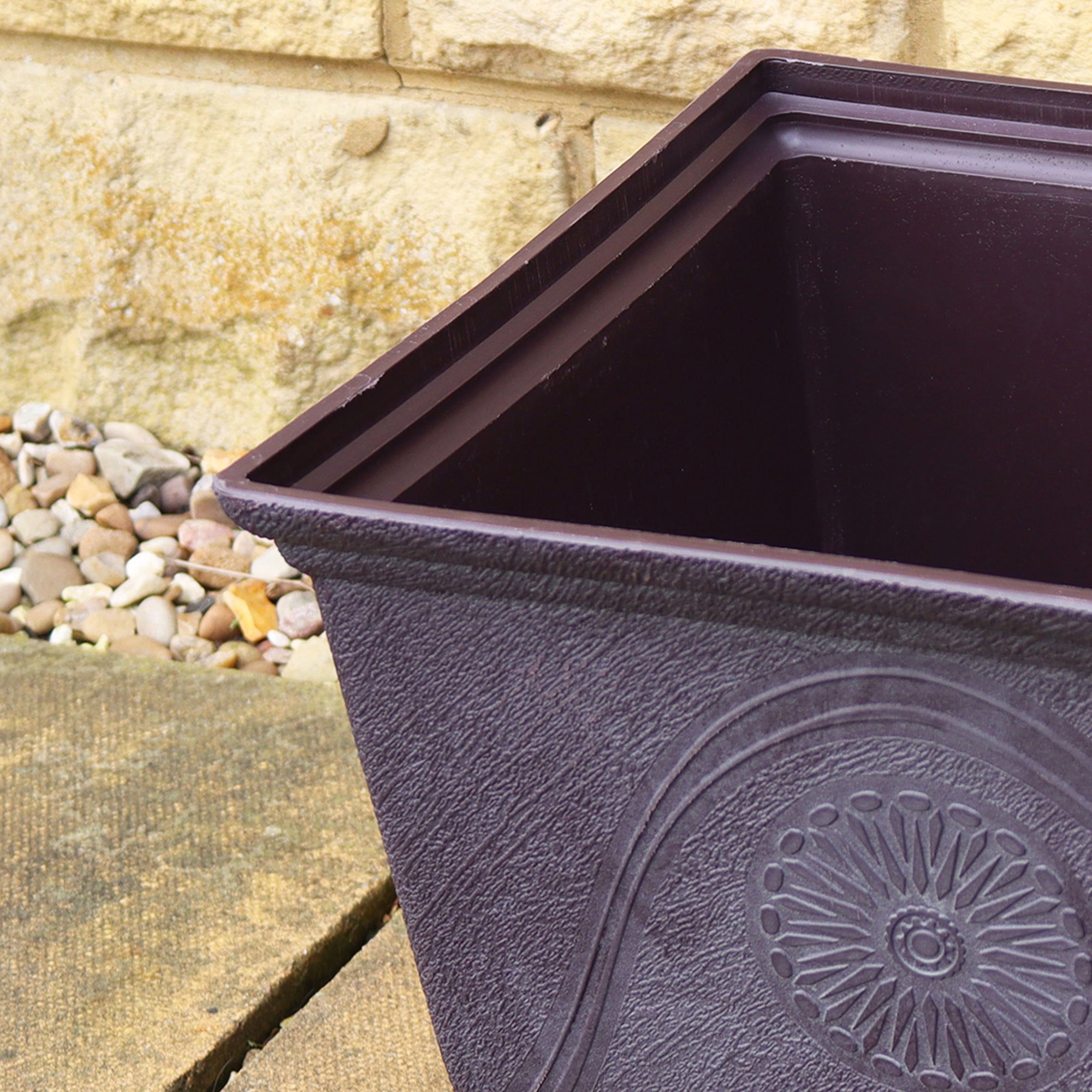 Antique Slate Large Square Planter 25L