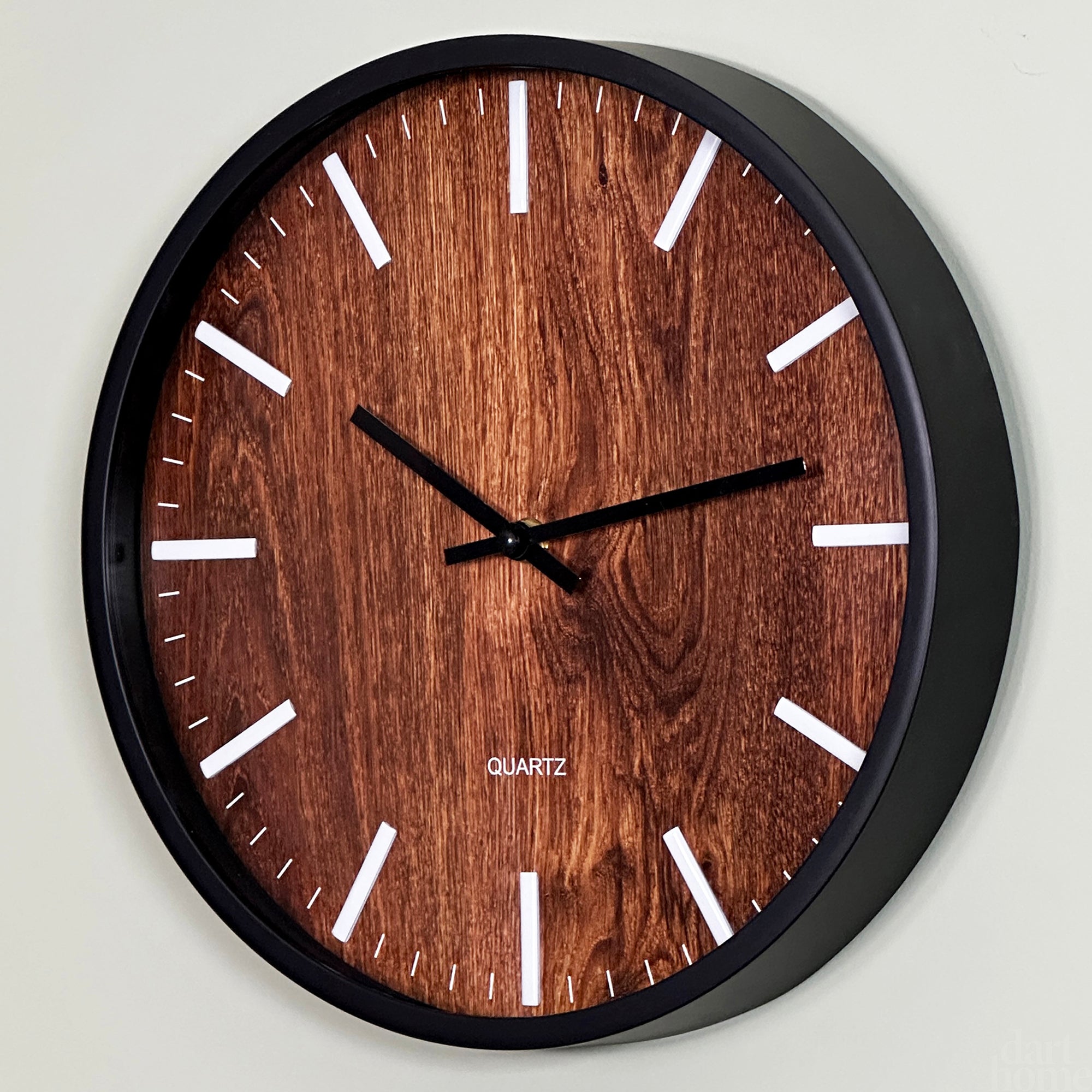 Dark Wood Look Wall Clock