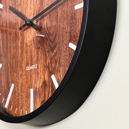 Dark Wood Look Wall Clock