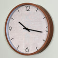 Beige Fabric And Wood Look Wall Clock