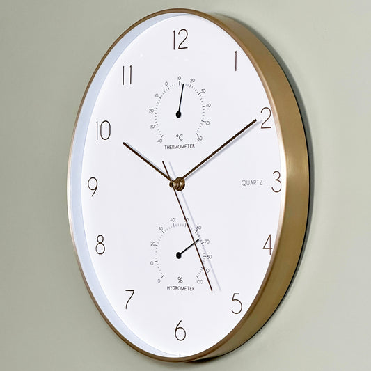 White And Gold Oval Wall Clock