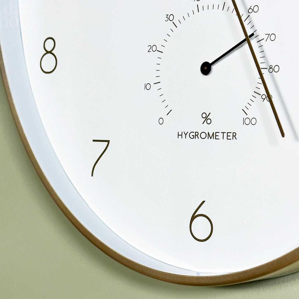 White And Gold Oval Wall Clock
