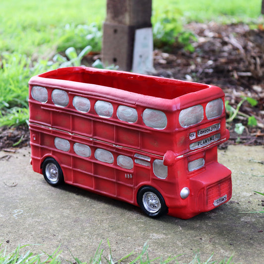 Resin Red London Bus Planter