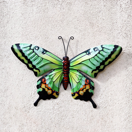 Metal Green Butterfly Wall Art