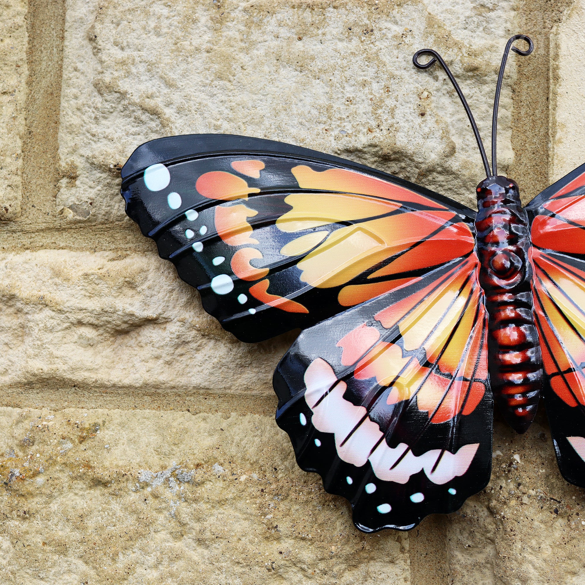 Metal Orange Butterfly Wall Art