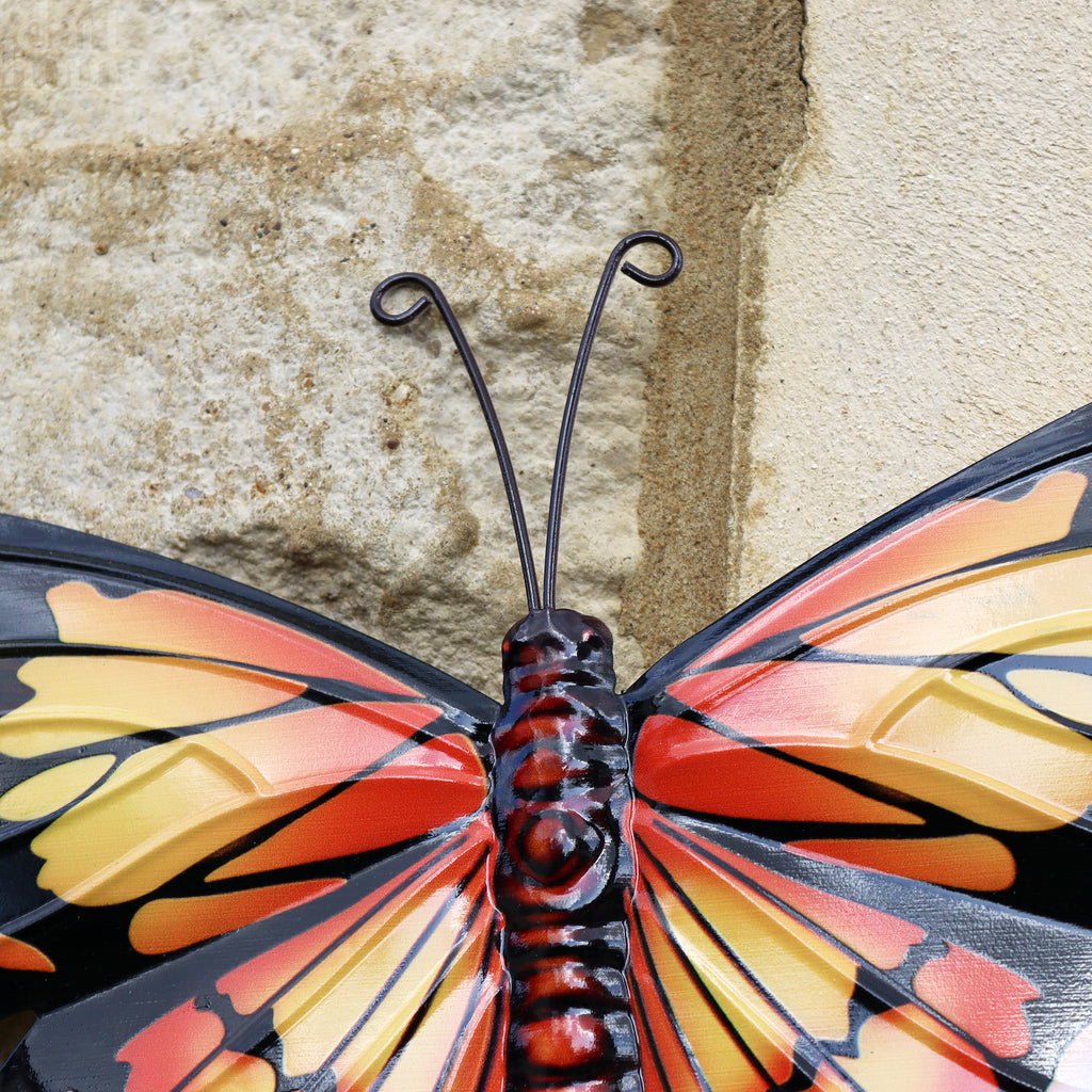 Metal Orange Butterfly Wall Art