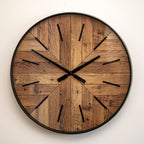 Brown & Black Herringbone Wall Clock