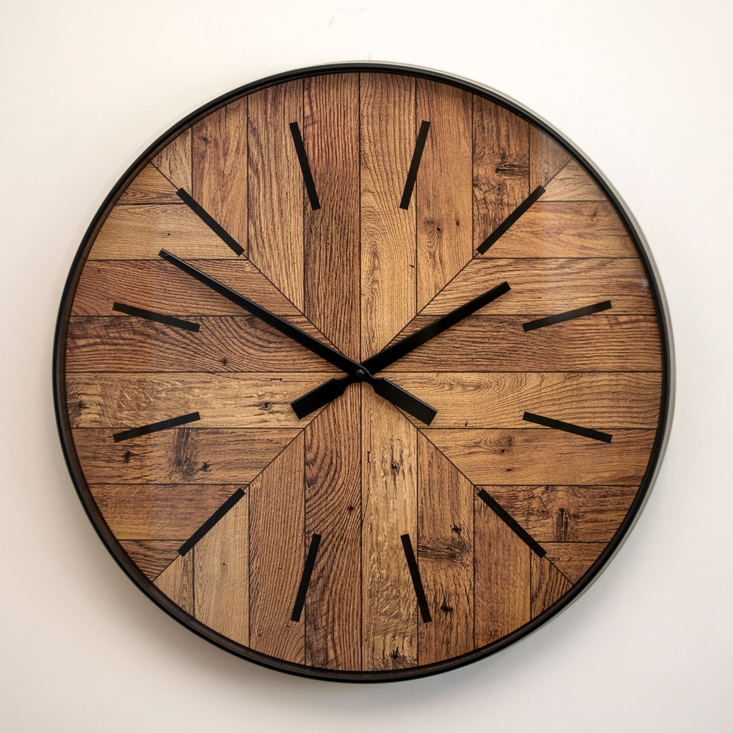 Brown & Black Herringbone Wall Clock