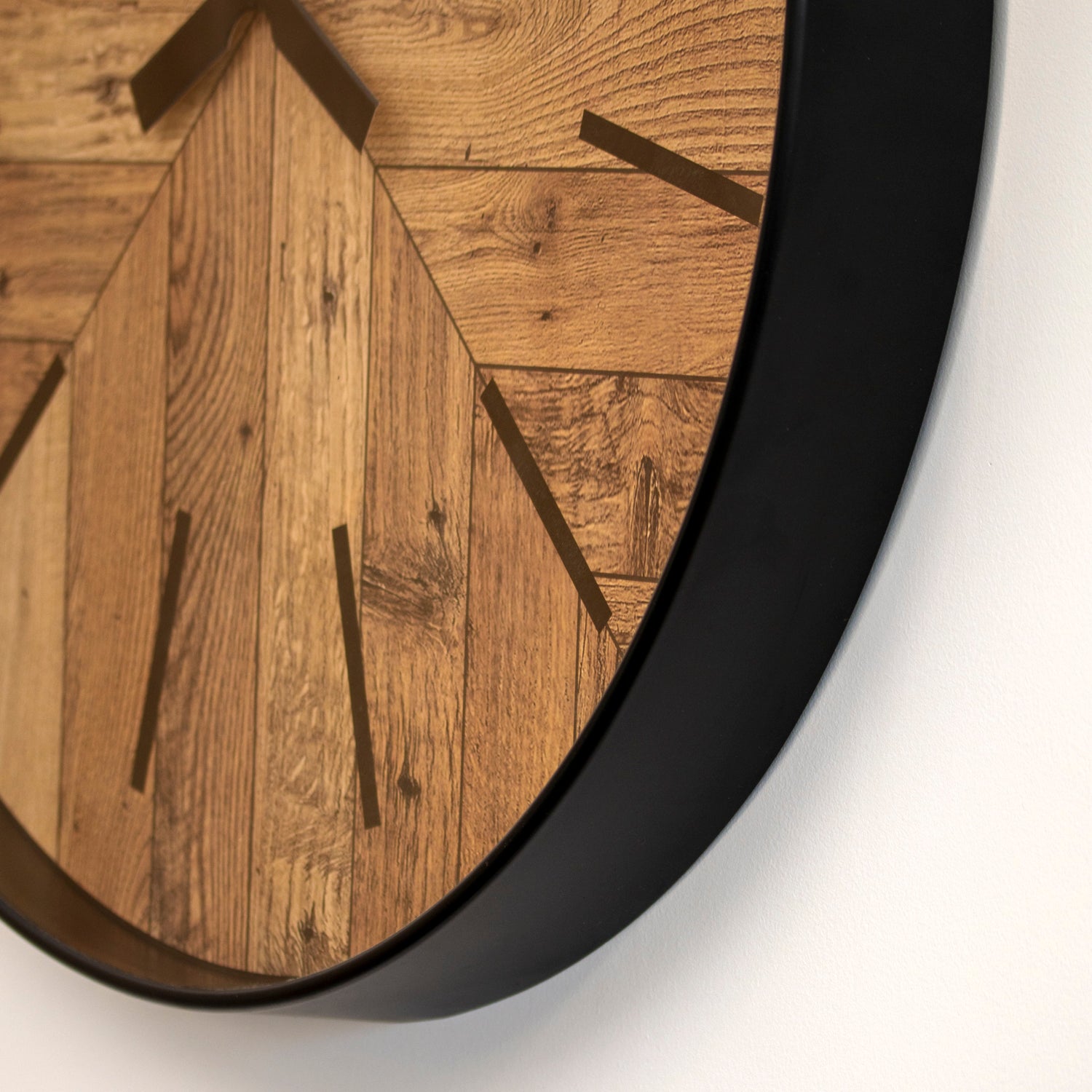 Brown & Black Herringbone Wall Clock