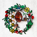 Colourful Floral Bee Hive Wall Art