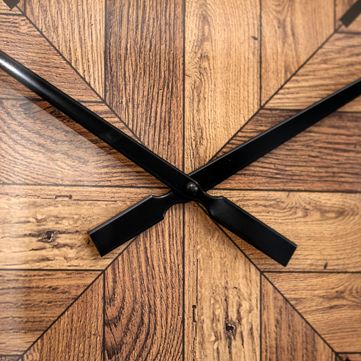 Brown & Black Herringbone Wall Clock