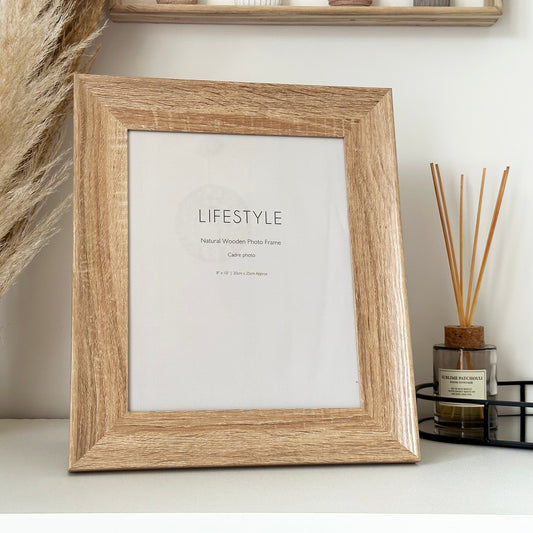 Natural Thick Wood Picture Frame 8 x 10"