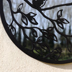Birds On Branches Mirrored Garden Wall Art