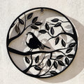 Black Metal Robin Silhouette Wall Art