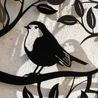 Black Metal Robin Silhouette Wall Art