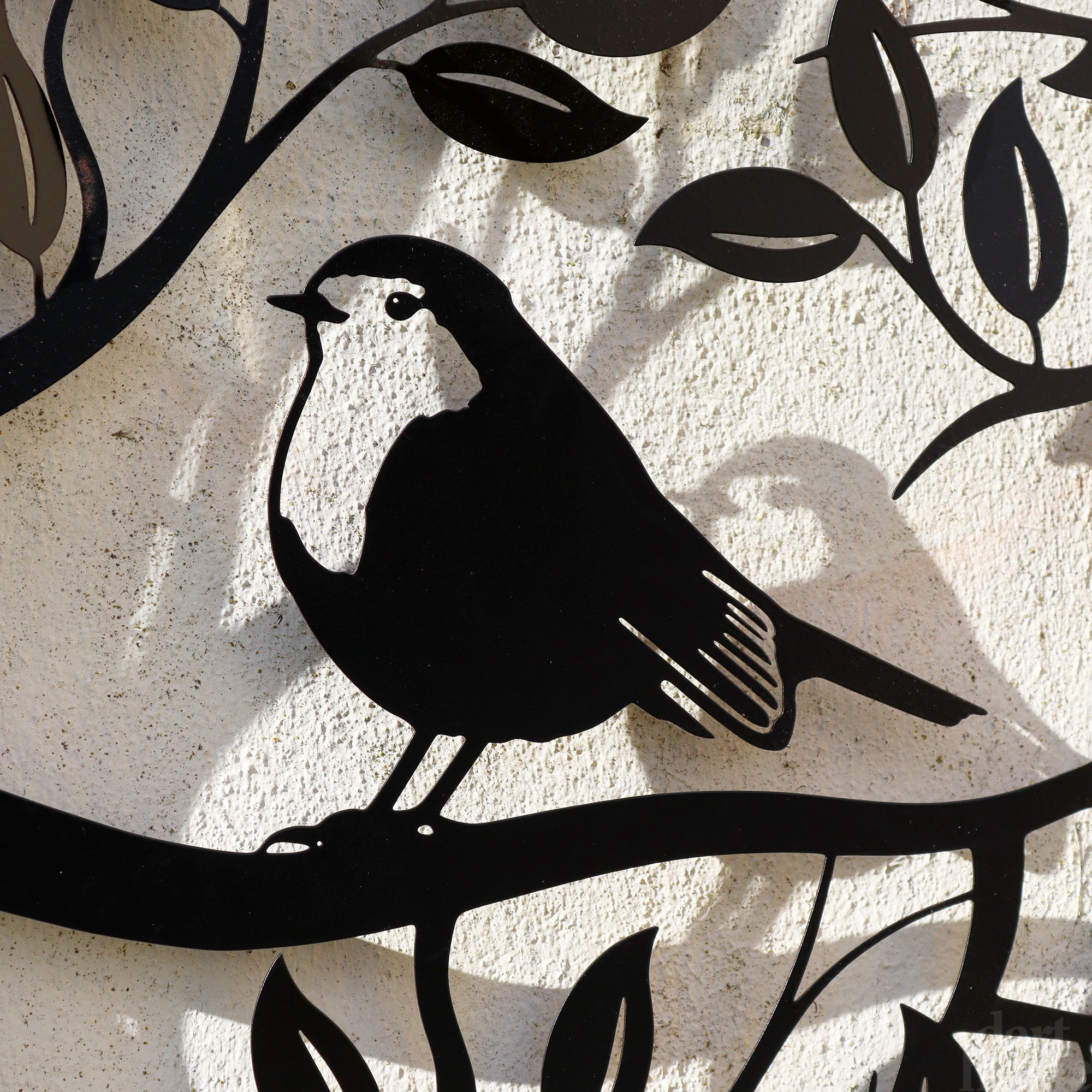 Black Metal Robin Silhouette Wall Art