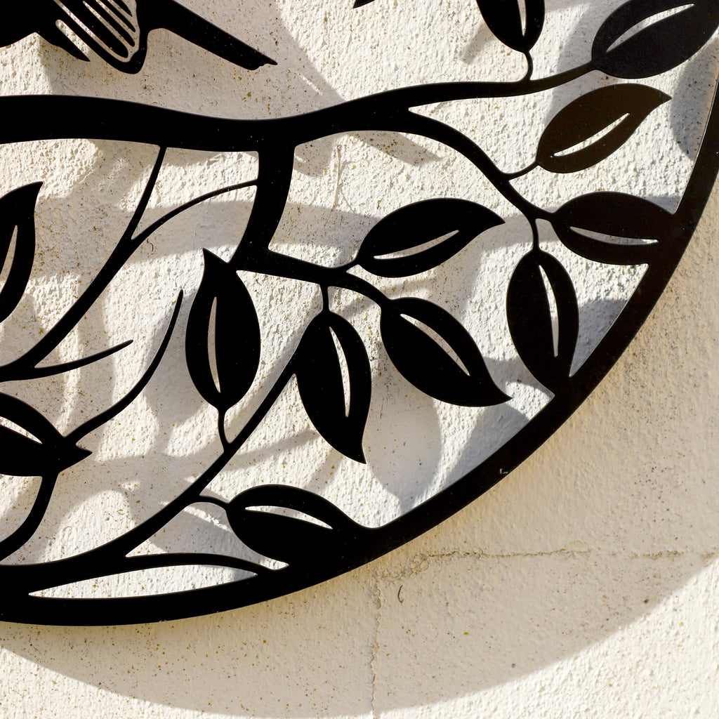Black Metal Robin Silhouette Wall Art