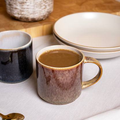 Set Of 2 Pink & Blue Reactive Glaze Mugs