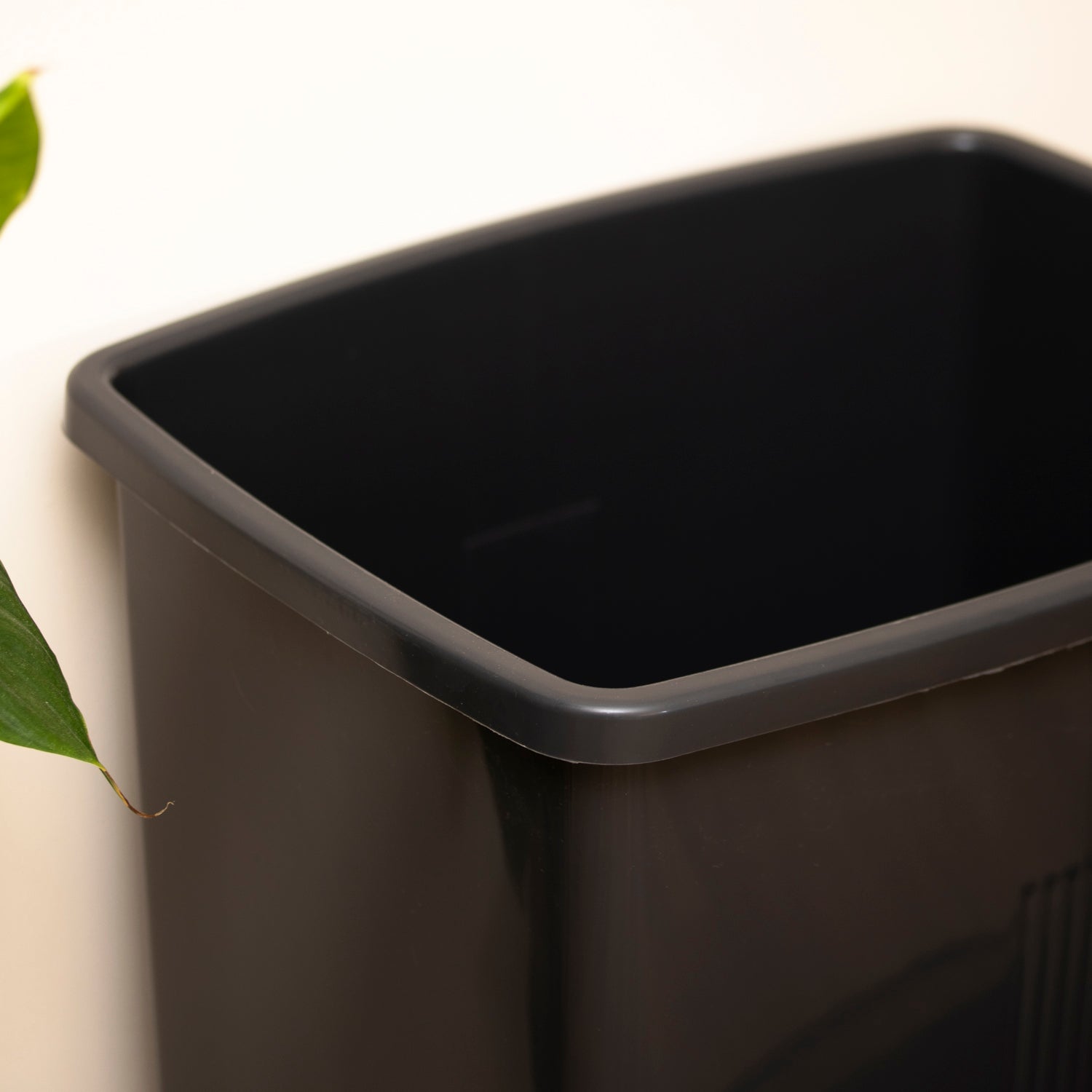 Midnight Black Plastic Swing Bin