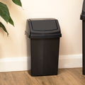 Midnight Black Plastic Swing Bin