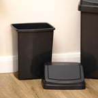 Midnight Black Plastic Swing Bin