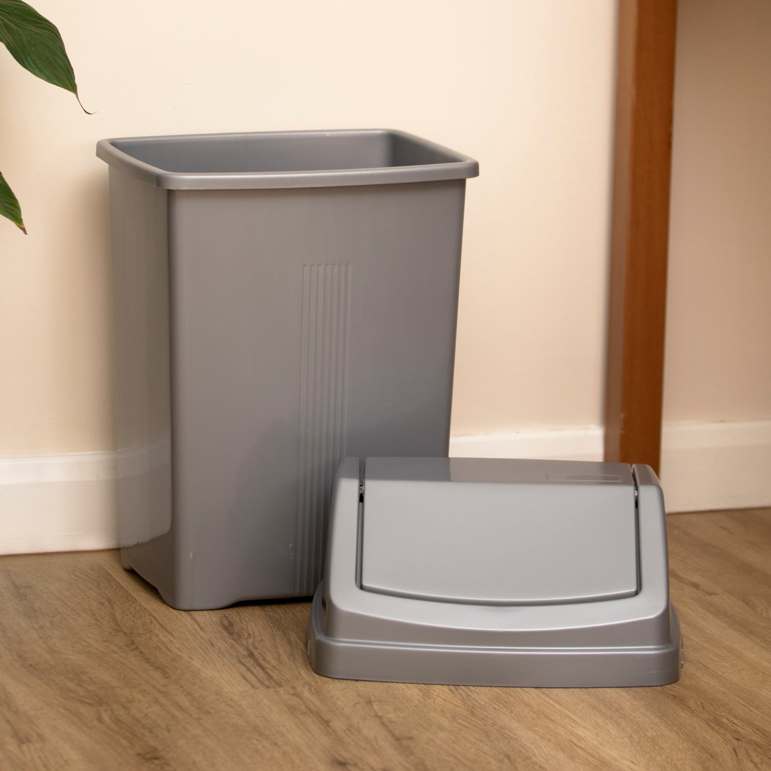 Silver Plastic Swing Bin
