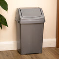 Silver Plastic Swing Bin