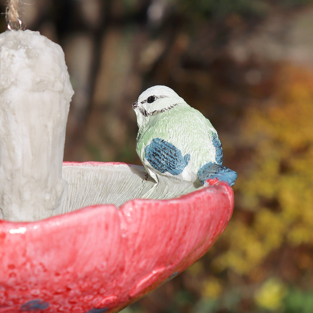 Blue Tit And Red Mushroom Bird Feeder