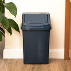 Navy Blue Plastic Swing Bin