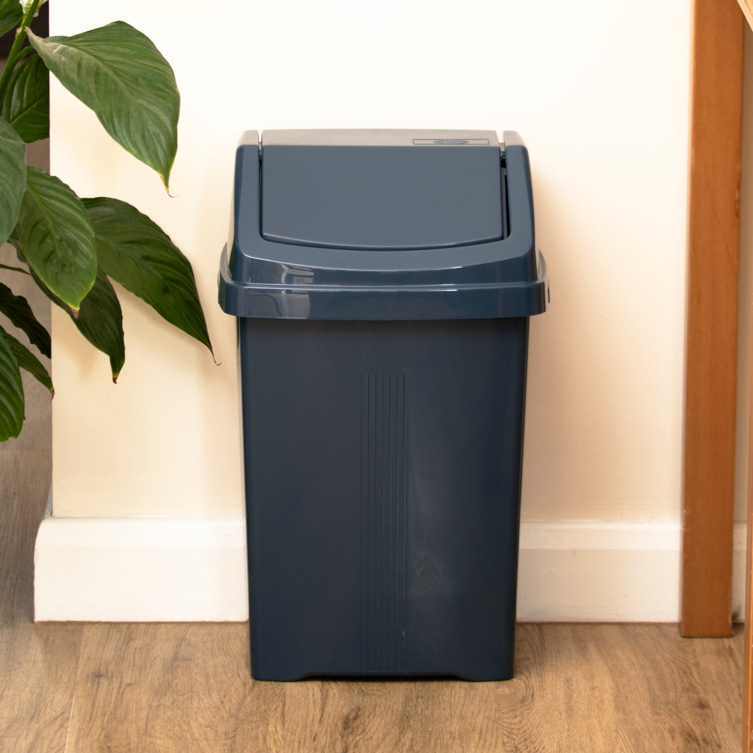 Navy Blue Plastic Swing Bin