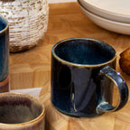 Set Of 4 Dark Mix Reactive Glaze Mugs