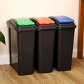 Set Of 3 Slimline 25L Plastic Recycle Bins