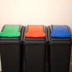 Set Of 3 Slimline 25L Plastic Recycle Bins