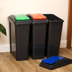 Set Of 3 Slimline 25L Plastic Recycle Bins