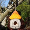 Orange Terracotta Mushroom Bird House