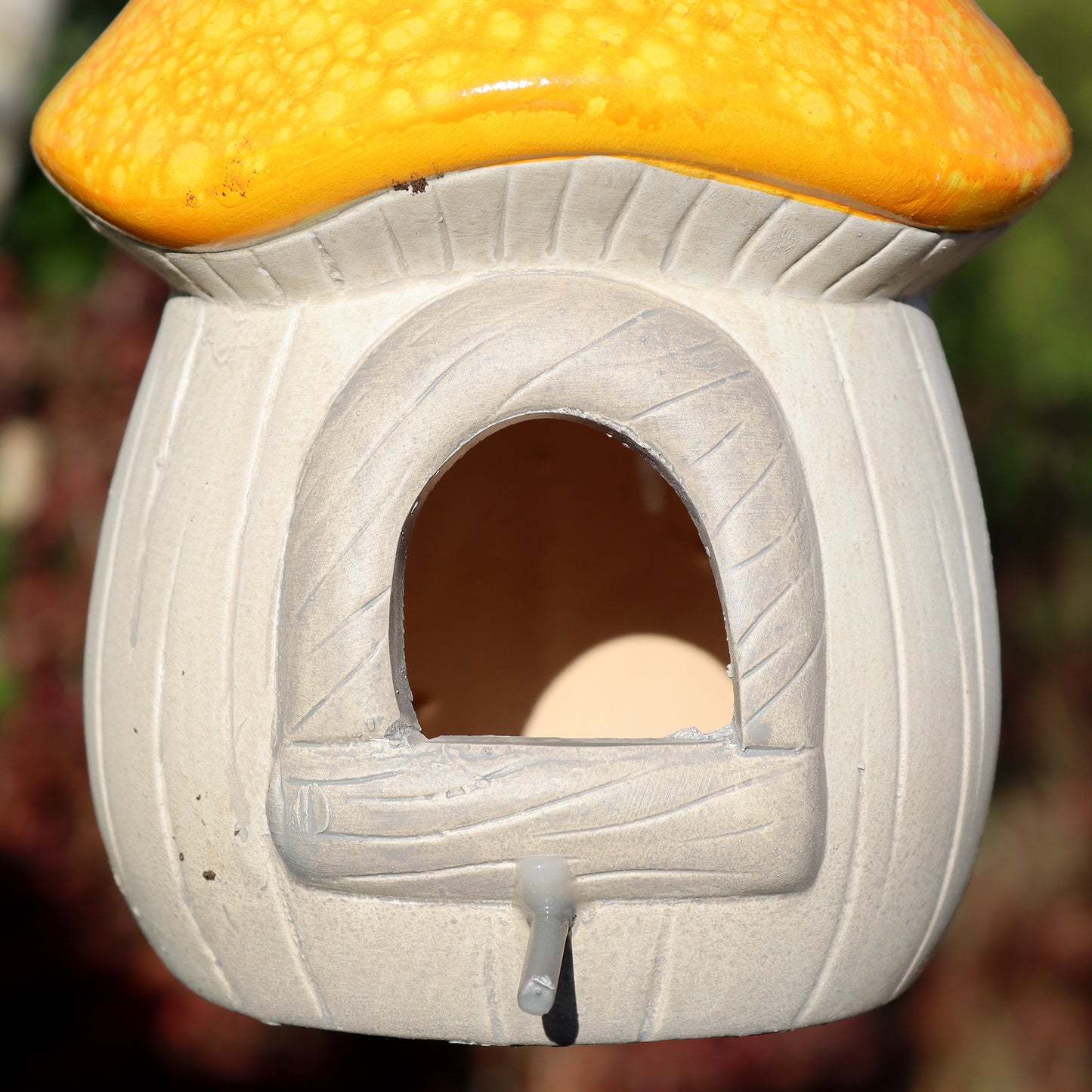 Orange Terracotta Mushroom Bird House