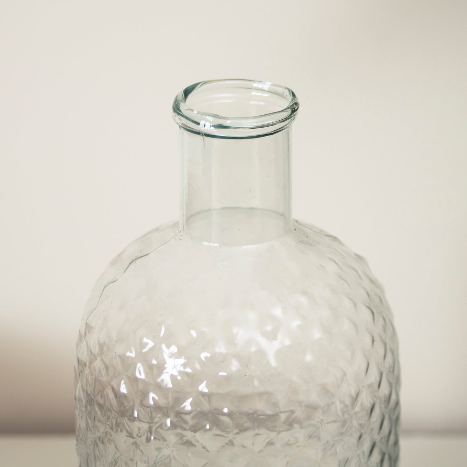 Recycled Glass Clear Honeycomb Bottle Vase