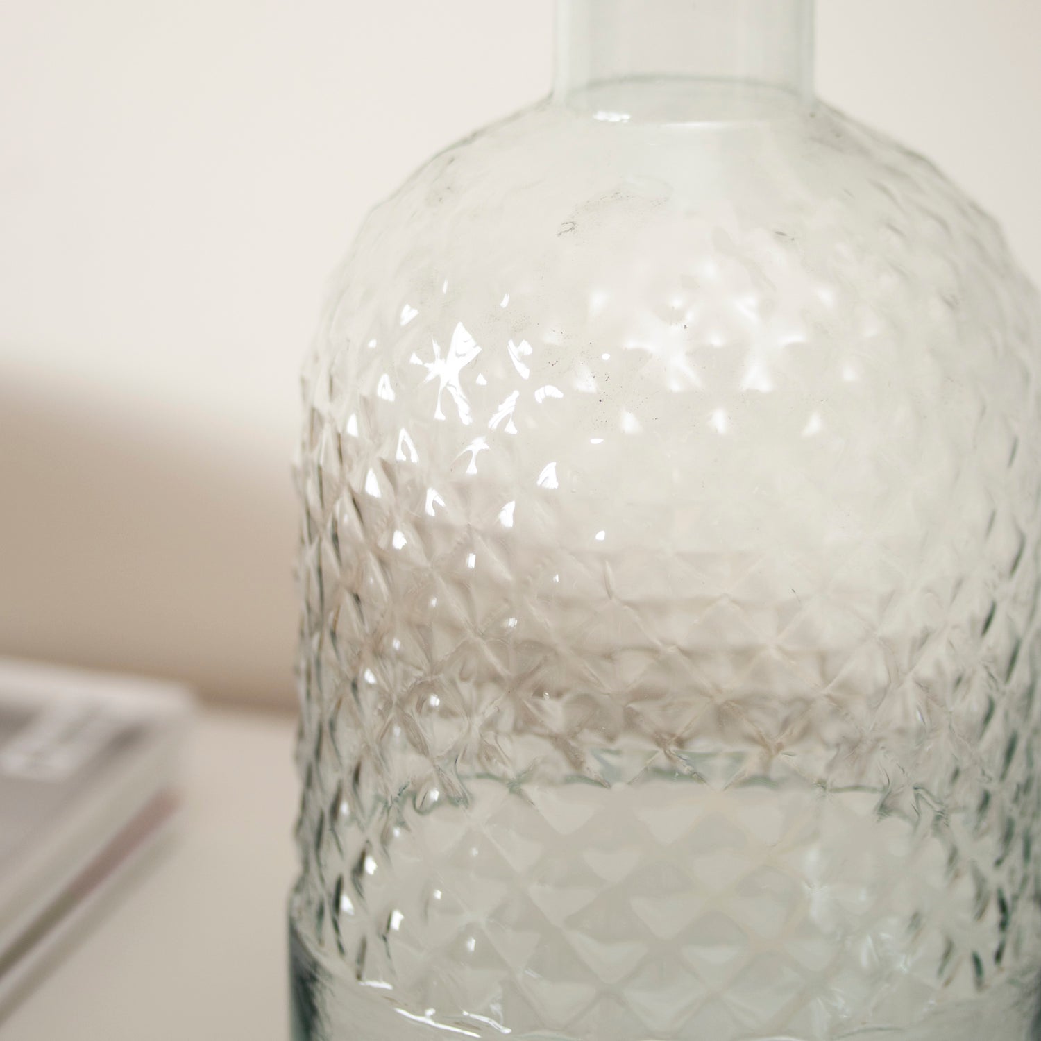Recycled Glass Clear Honeycomb Bottle Vase