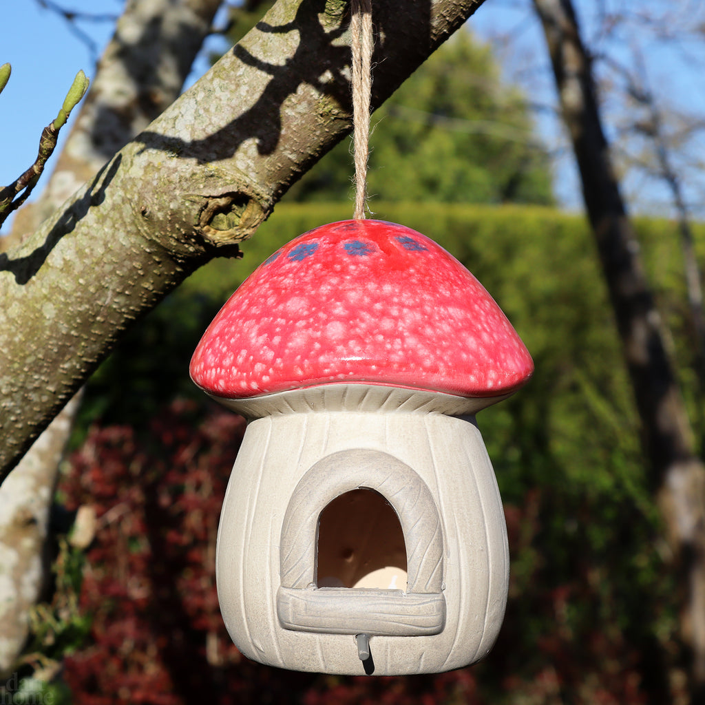 Red Terracotta Mushroom Bird House
