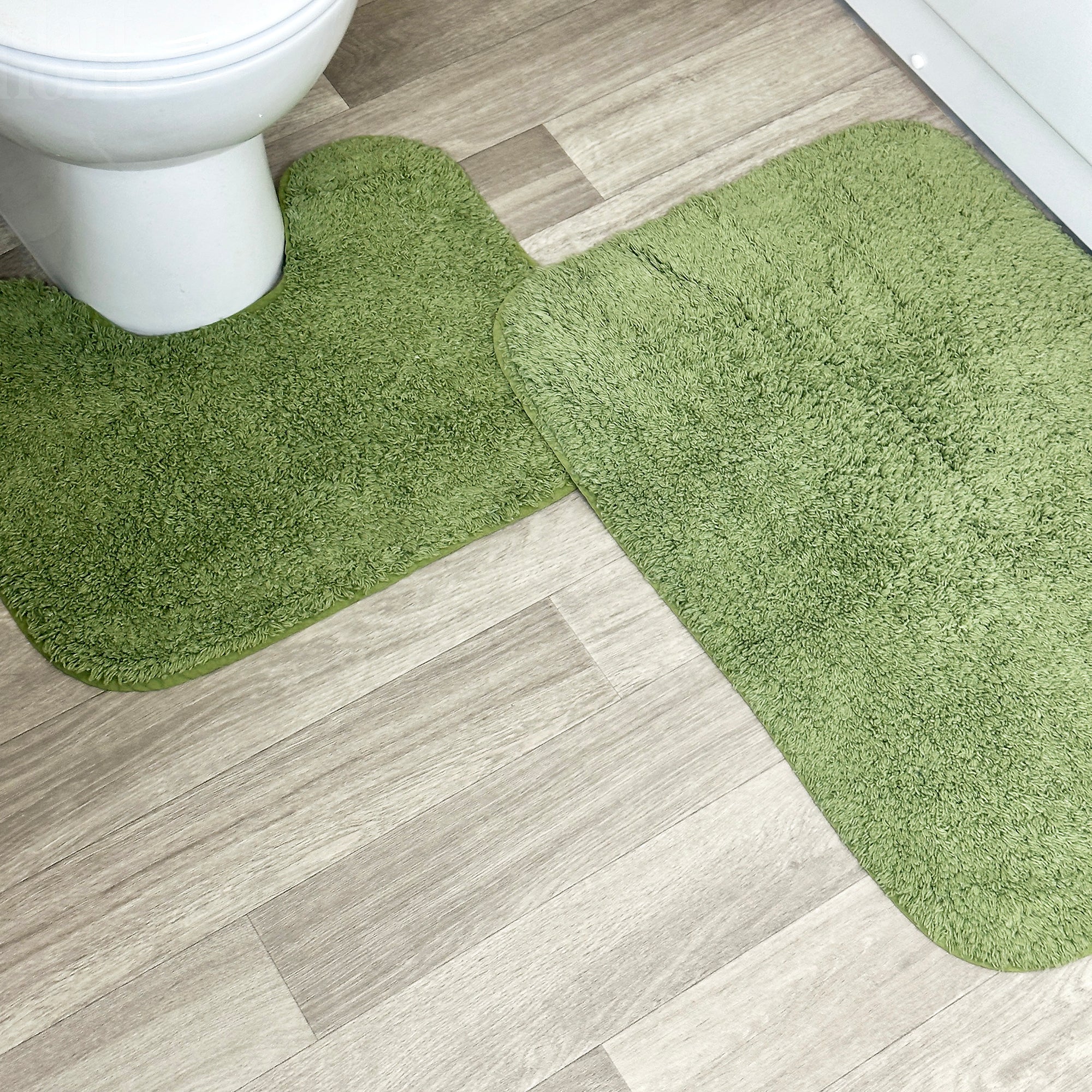 Forest Green Bath And Pedestal Mat Set