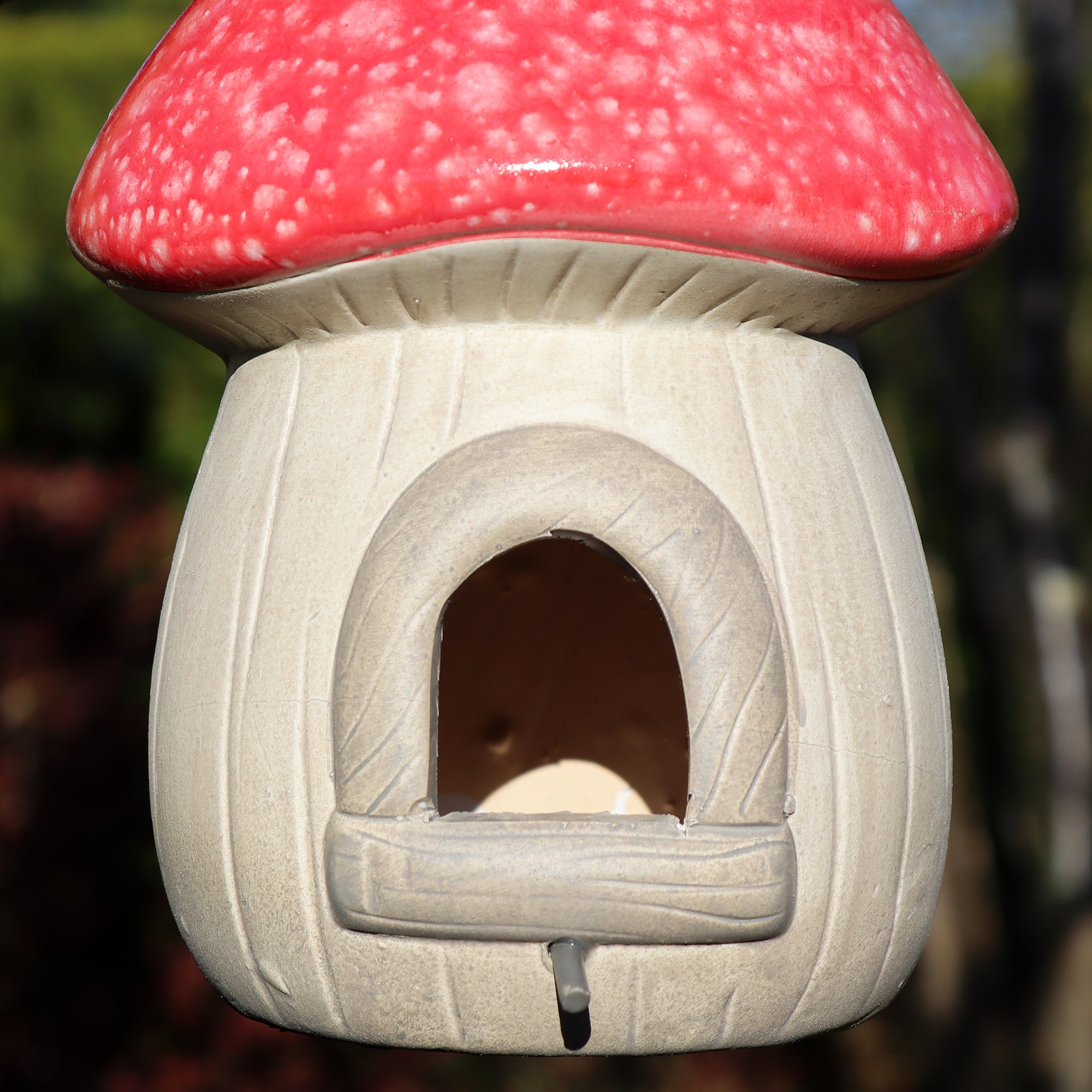 Red Terracotta Mushroom Bird House