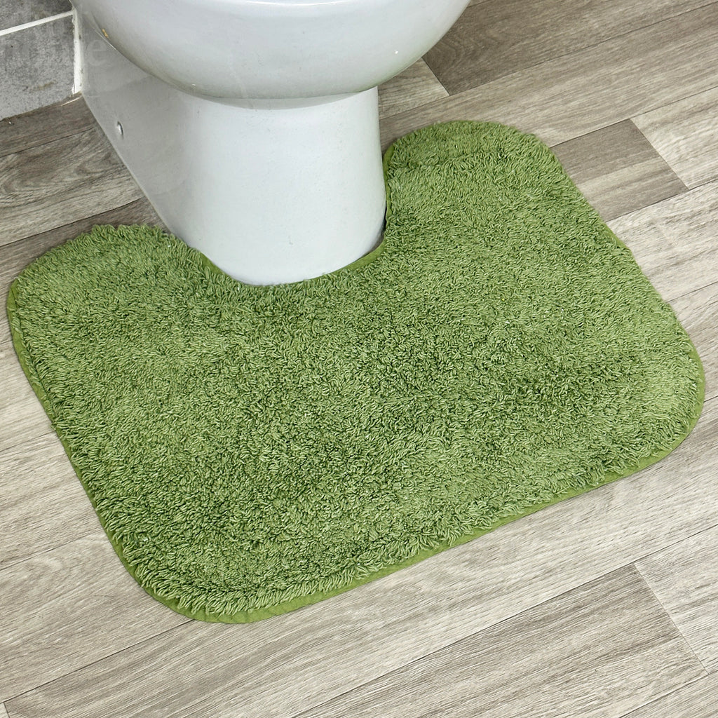 Forest Green Bath And Pedestal Mat Set