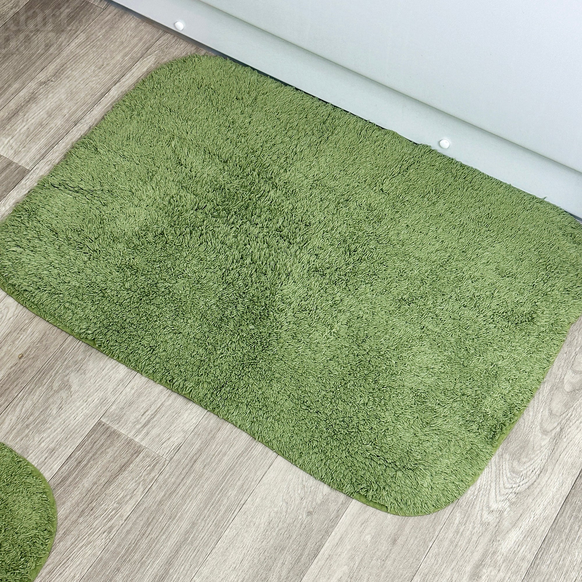 Forest Green Bath And Pedestal Mat Set