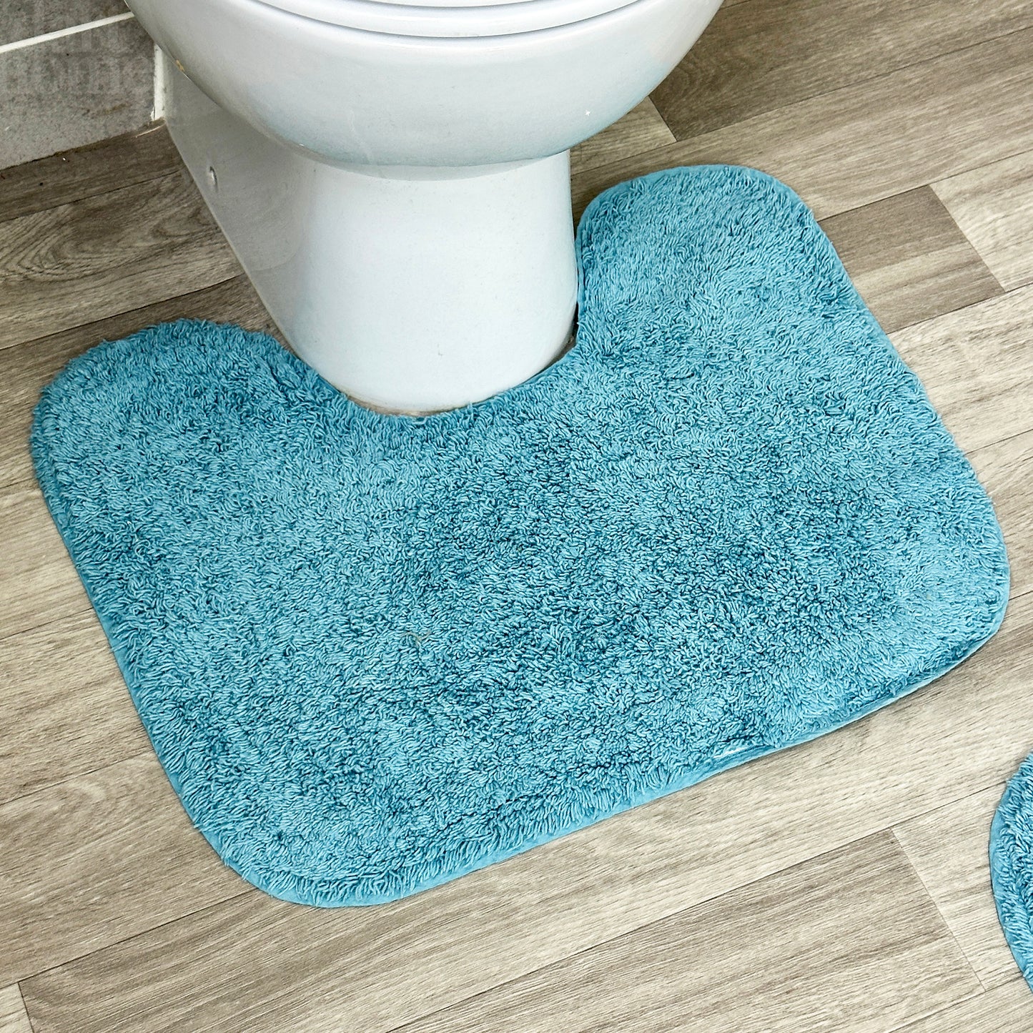 Sea Blue Bath And Pedestal Mat Set