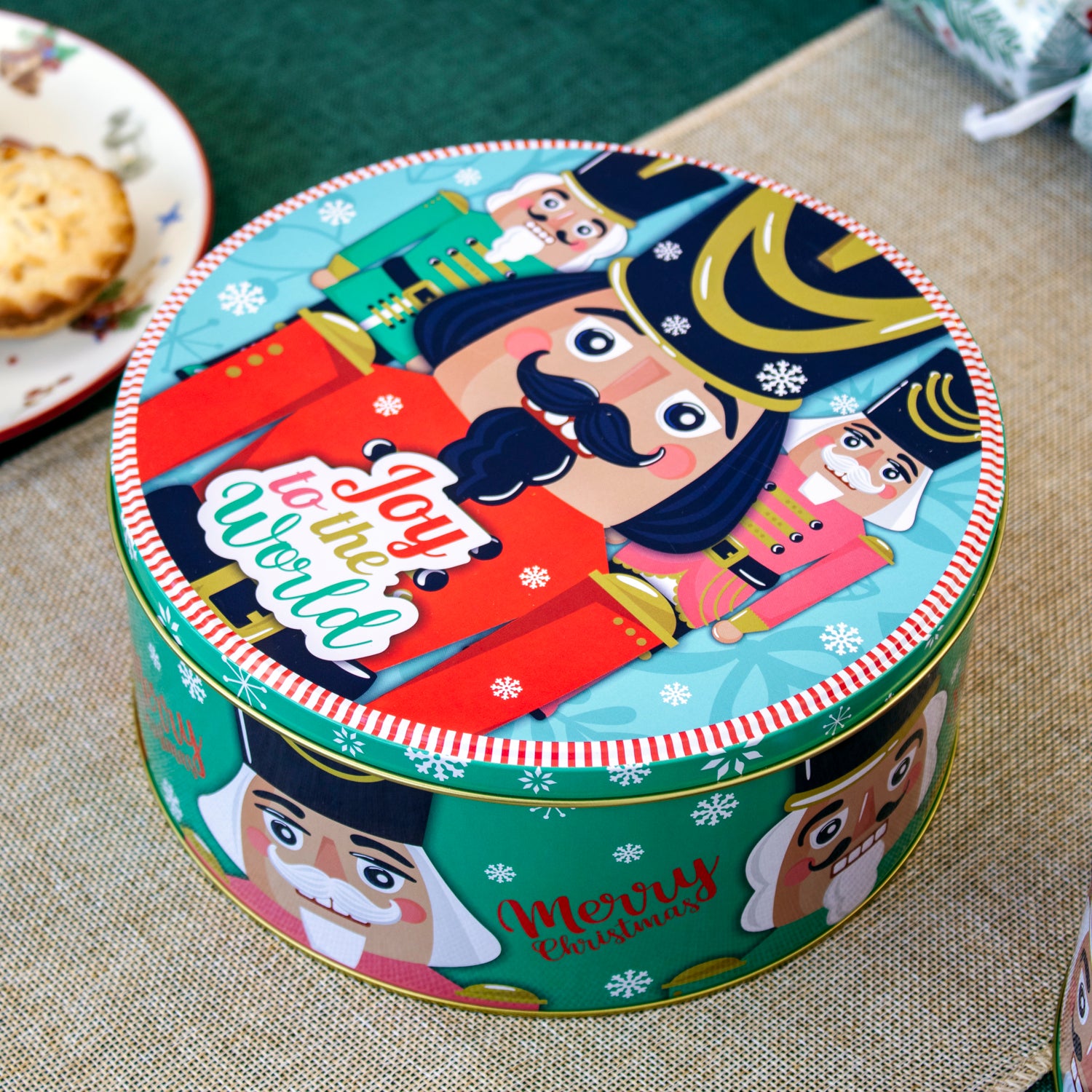 Set Of 3 Christmas Nutcracker Nesting Cake Tins
