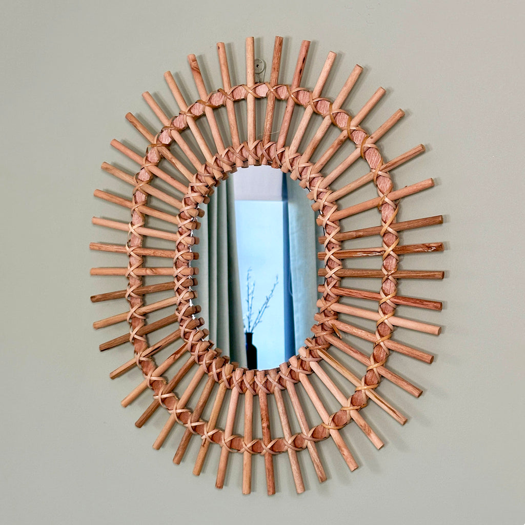 Oval Rattan Wall Mirror
