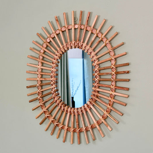 Oval Rattan Wall Mirror