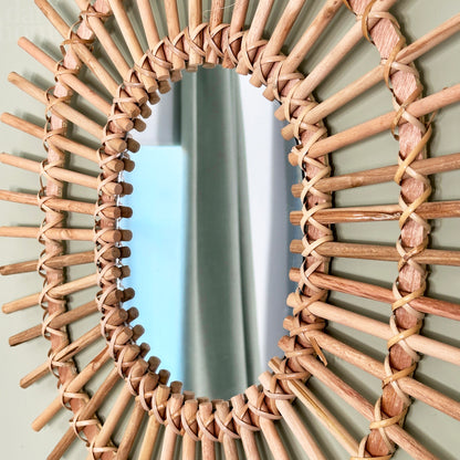 Oval Rattan Wall Mirror