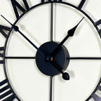 Black Metal Skeleton 47cm Wall Clock